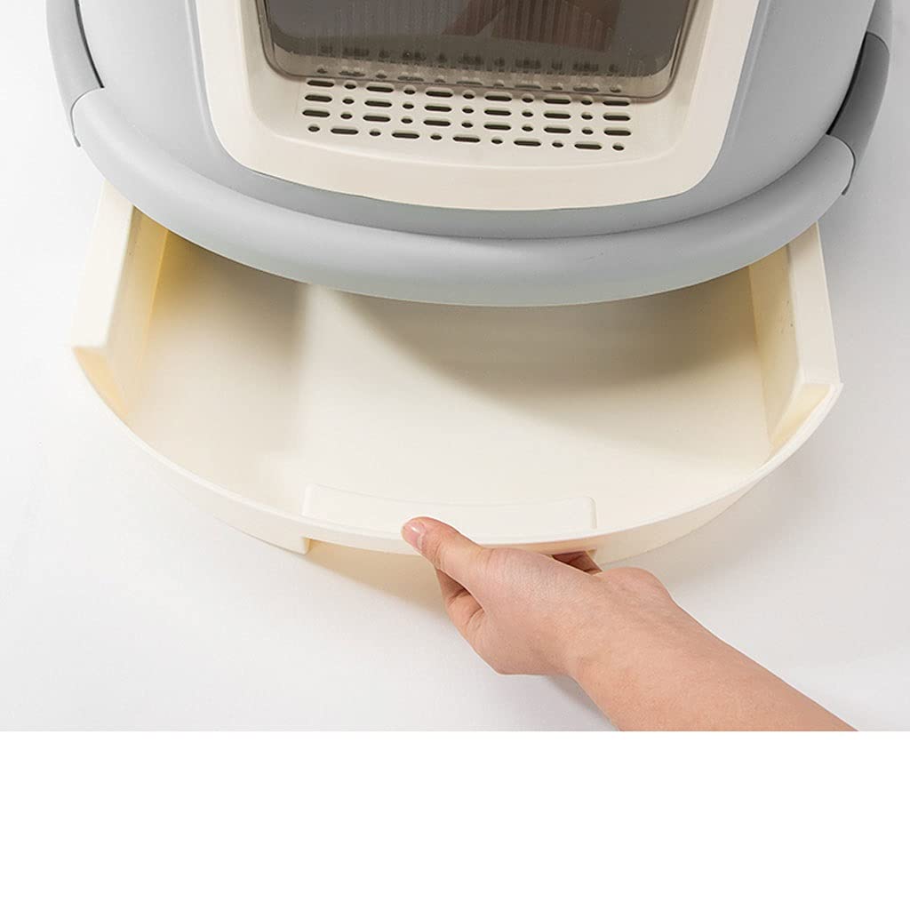 Enclosed Cat Litter Box with Handle - Large Drawer Style Odor Control Cat Toilet | Splash Proof Design Includes Scoop | Perfect for Multi-Cat Homes & Small Apartments