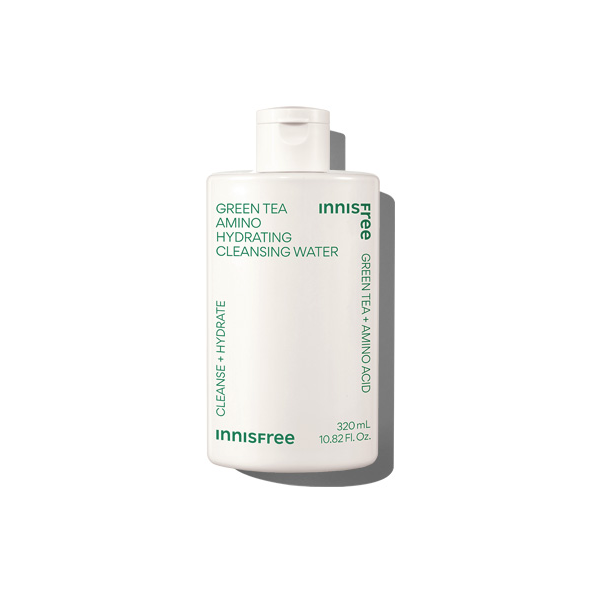 Innisfree Green Tea Amino Hydrating Cleansing Water - Gentle Makeup Remover & Face Wash for Dry & Sensitive Skin | Korean Skincare for Daily Cleansing & Hydration