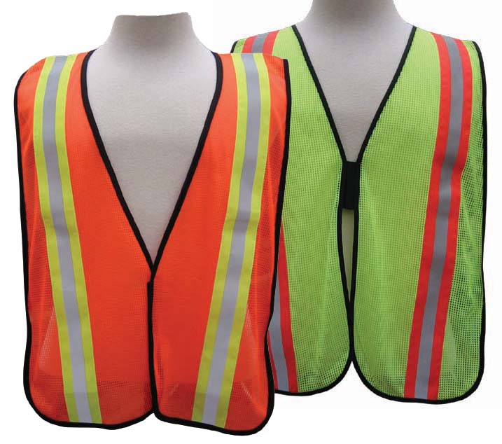 All-Purpose Mesh Vest with 2-Inch Wide PVC Stripe - Lightweight, Breathable for Outdoor Sports, Hiking, and Work Safety