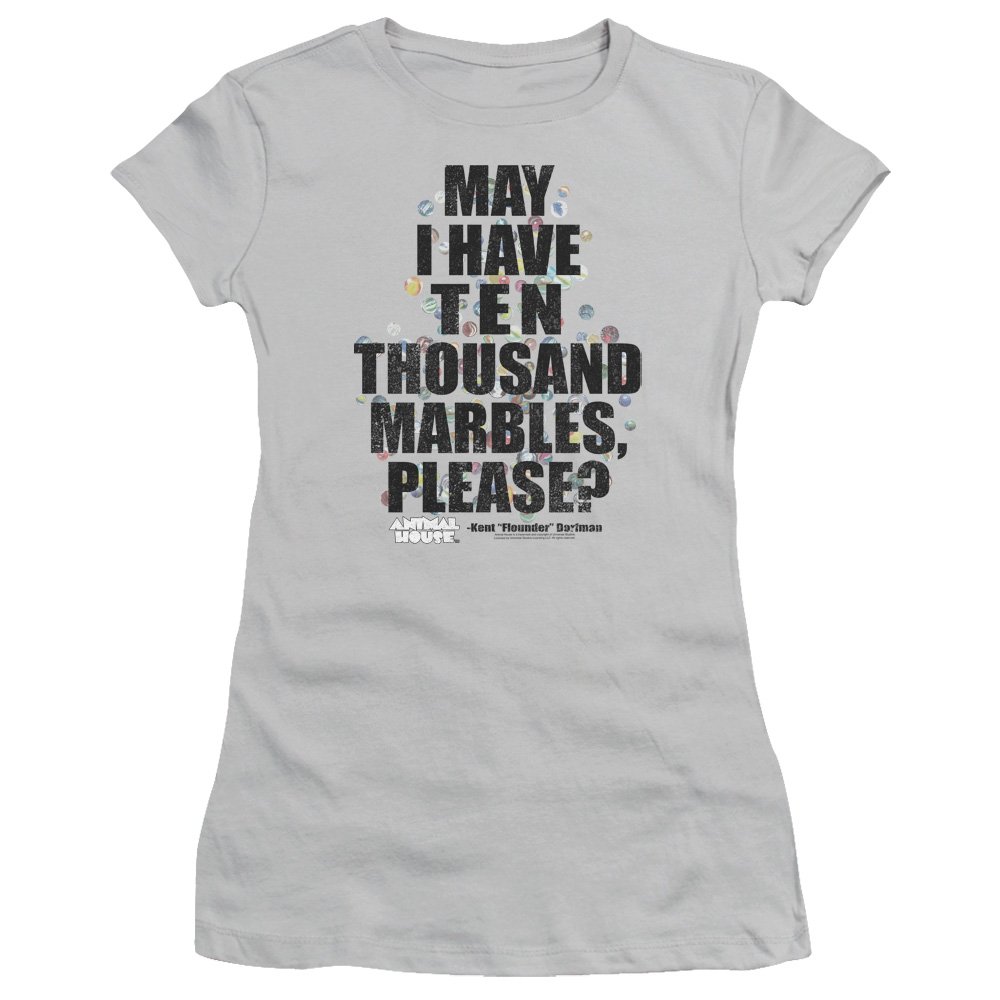 Trevco Animal House Marbles Juniors' Sheer Fitted T-Shirt - Trendy Graphic Tee for Girls, Soft & Comfortable Cotton Blend - Perfect for Casual Wear, School, and Outings