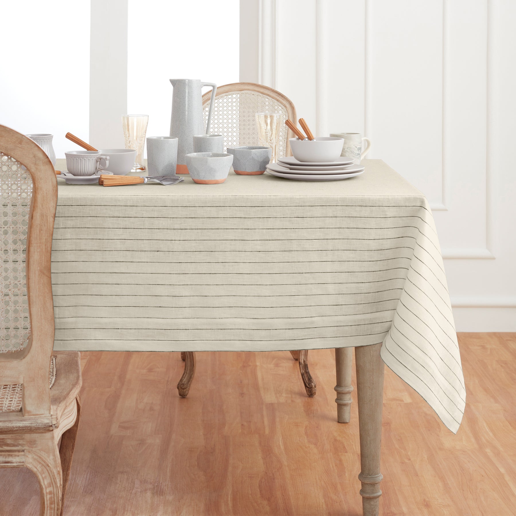 Grey and White Pinstripe