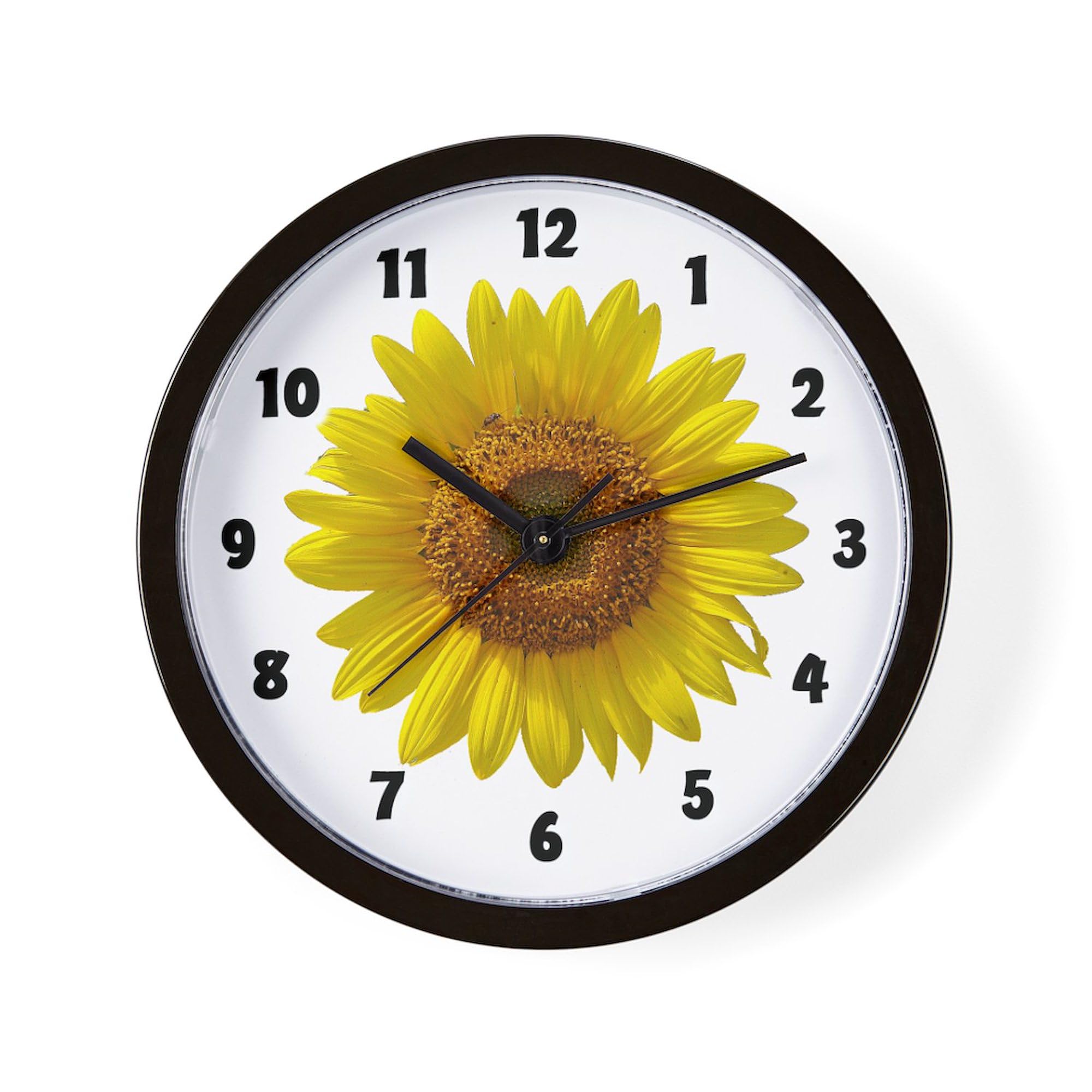 Sunflower Wall Clock 10 Inch - Decorative Silent Non-Ticking Clock for Living Room, Kitchen, Office - Perfect for Home Decor, Housewarming Gift & Farmhouse Style Interiors