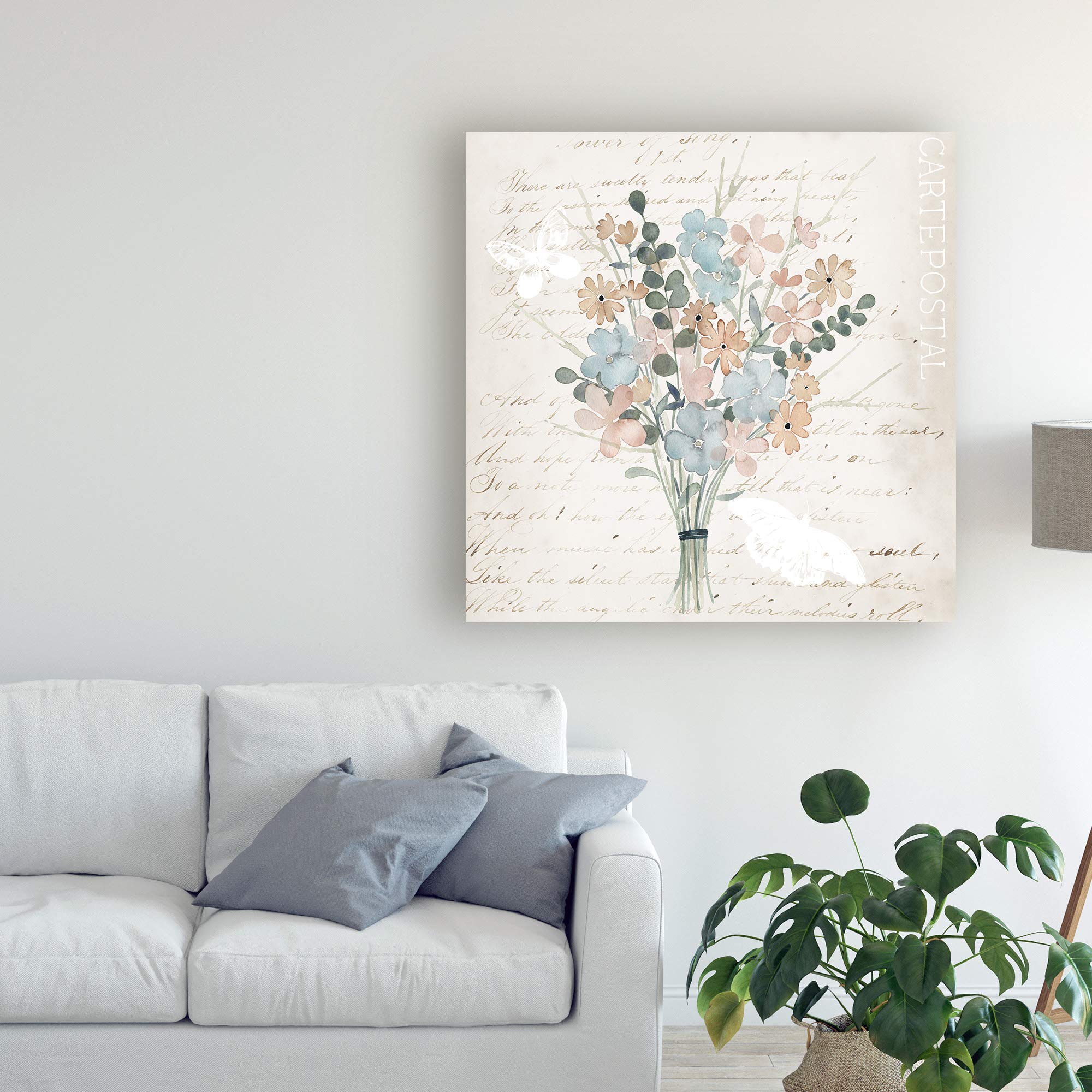 Grace Popp Fleurs Pastel I 18x18 Fine Art Print - Elegant Floral Wall Decor for Living Room, Bedroom & Office