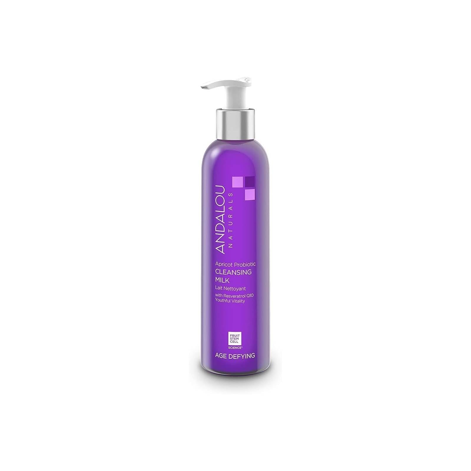 **Andalou Naturals Apricot Cleaning Milk - 6oz (Pack of 6) | Gentle Face Wash for Sensitive Skin, Vegan & Cruelty-Free | Perfect for Daily Skincare Routine & Travel**