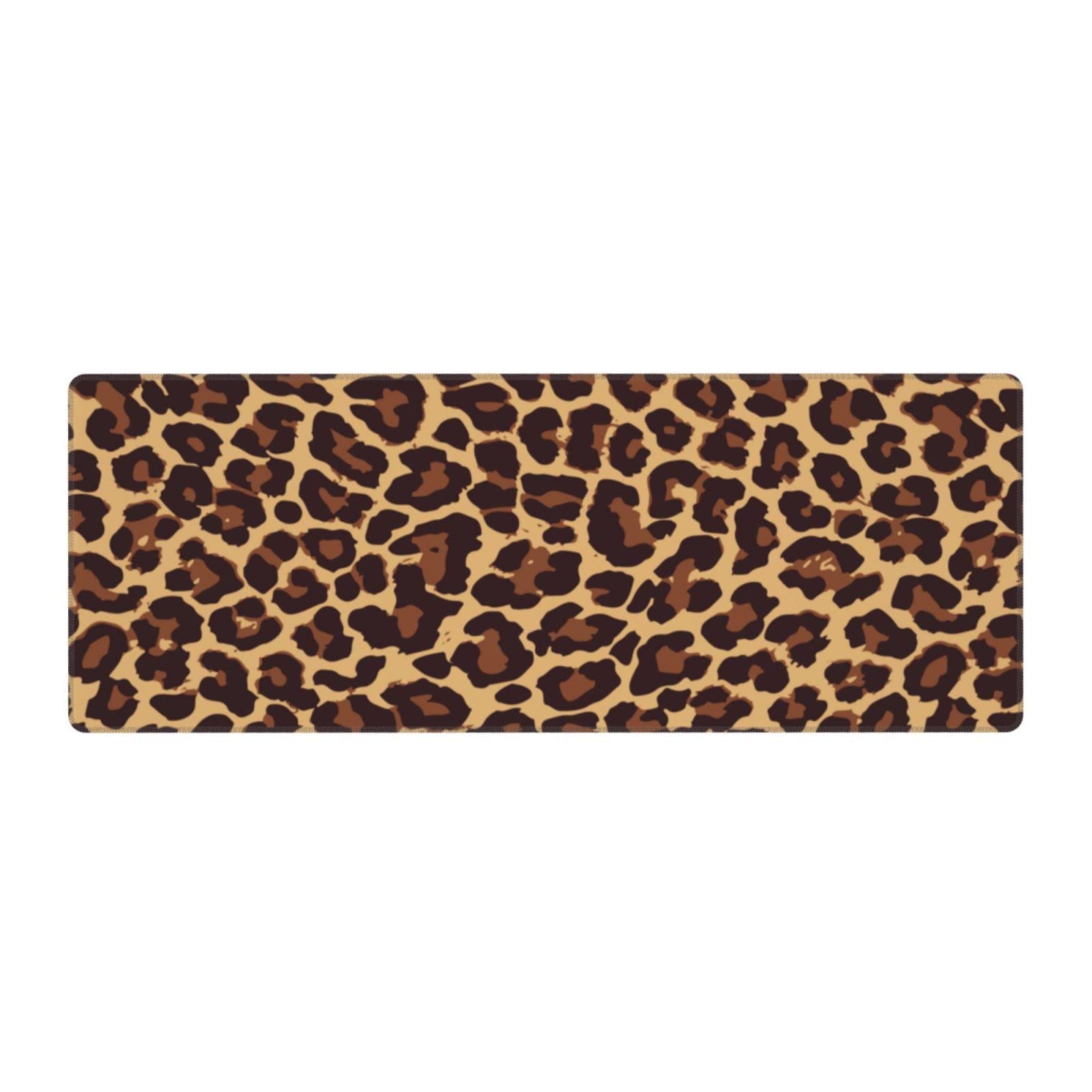 Leopard Print Gaming Mouse Pad - Non-Slip XL Large Mousepad with Stitched Edge & Rubber Base - Desk Mat for Laptop, PC, Computer - Perfect for Gaming, Office Work & Home Use