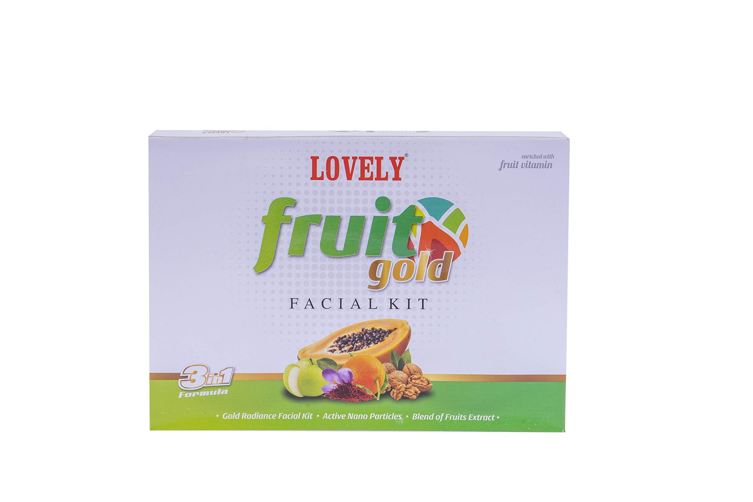 LOVELY Fruit & Gold Facial Kit with Fruit Vitamin & Extract - 100g | Hydrating & Brightening Skincare for Daily Glow | Perfect for Home Spa & Self-Care Routine