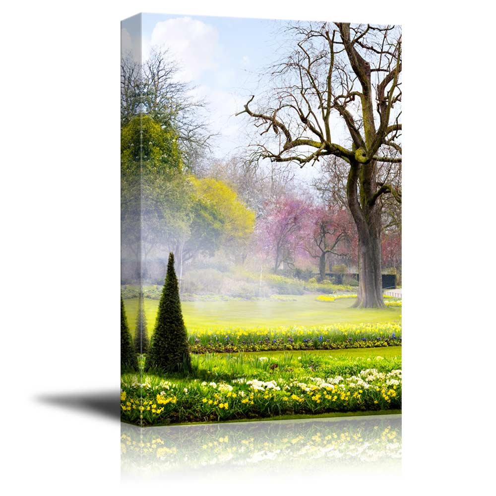 Modern Canvas Wall Art - Stretched Gallery Wraps of Beautiful Summer Morning Park Scenery | Giclee Printed Home Decor Ready to Hang (36