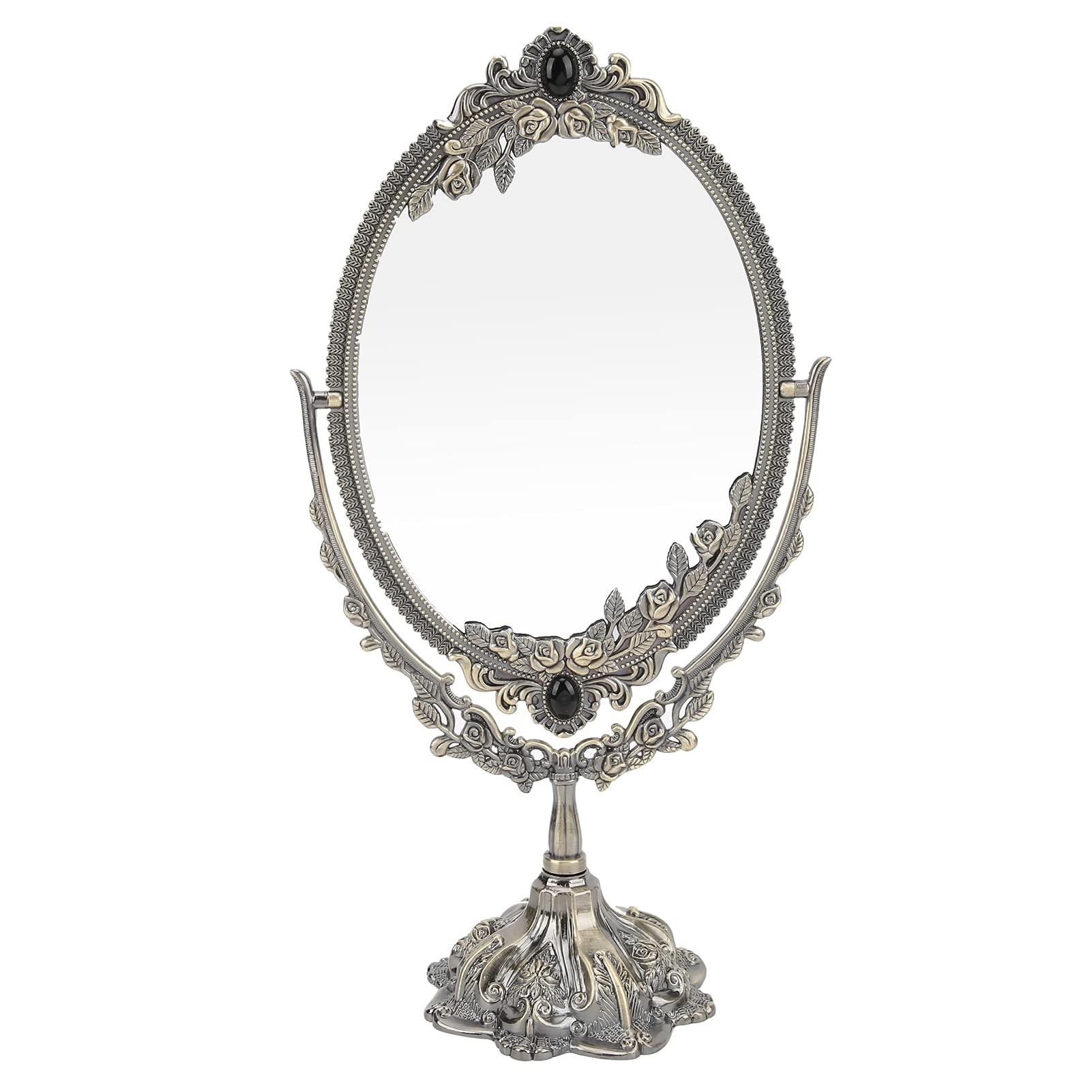 360° Rotating Makeup Mirror with Stand - Oval Vanity Mirror for Bathroom & Home, Perfect Gift for Women (Bronze) - Ideal for Makeup Application, Skincare Routine & Dressing Table