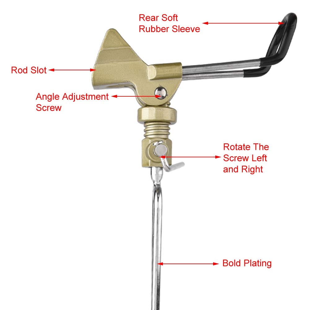 Adjustable Aluminum Alloy Fishing Rod Stand Holder - Stable Ground Bracket for Fishing Tackle Accessories | Perfect for Shore, Boat & Ice Fishing