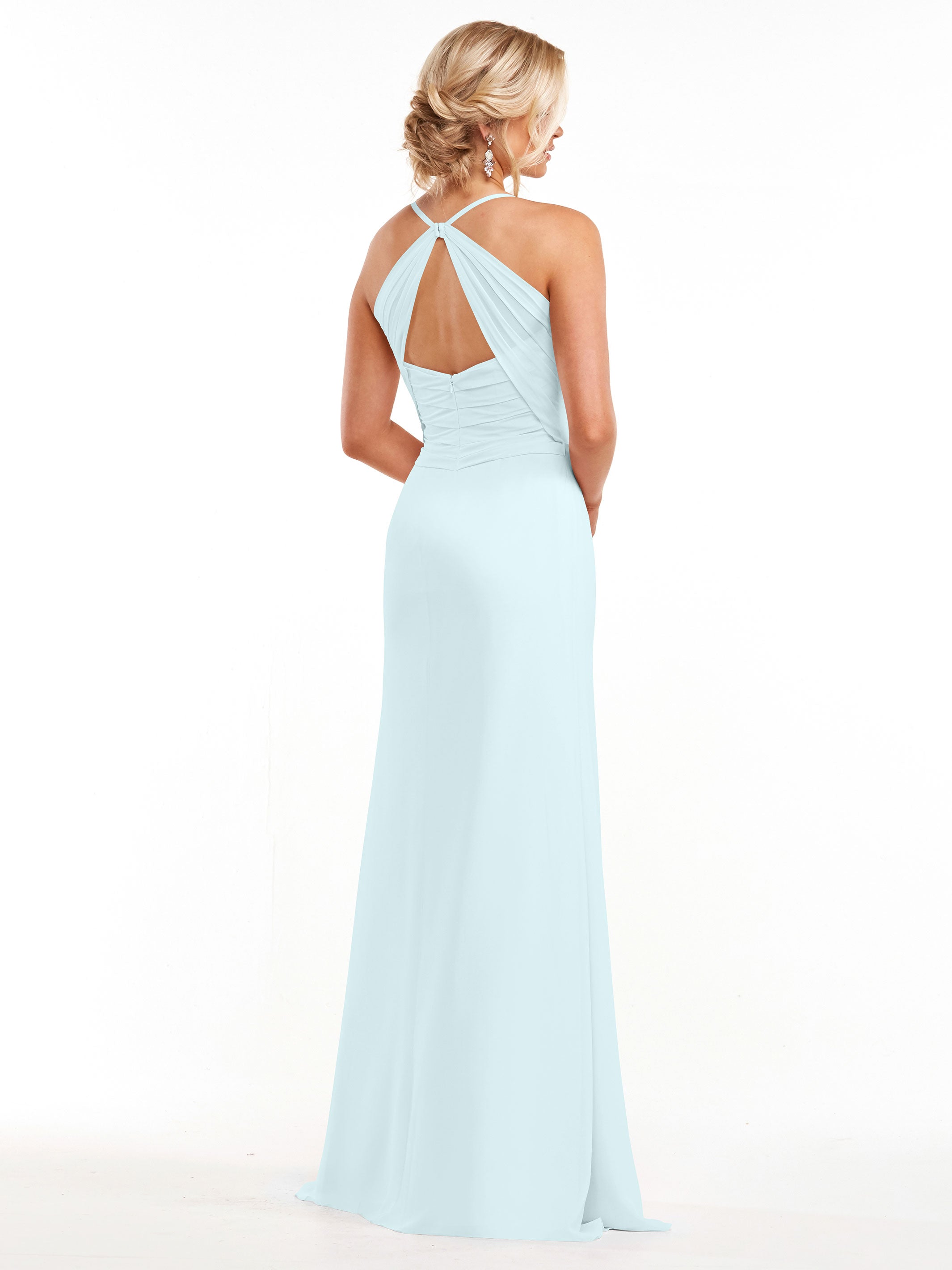 Elegant A-Line Chiffon Bridesmaid Dress with High Slit - Perfect for Weddings, Formal Events & Special Occasions