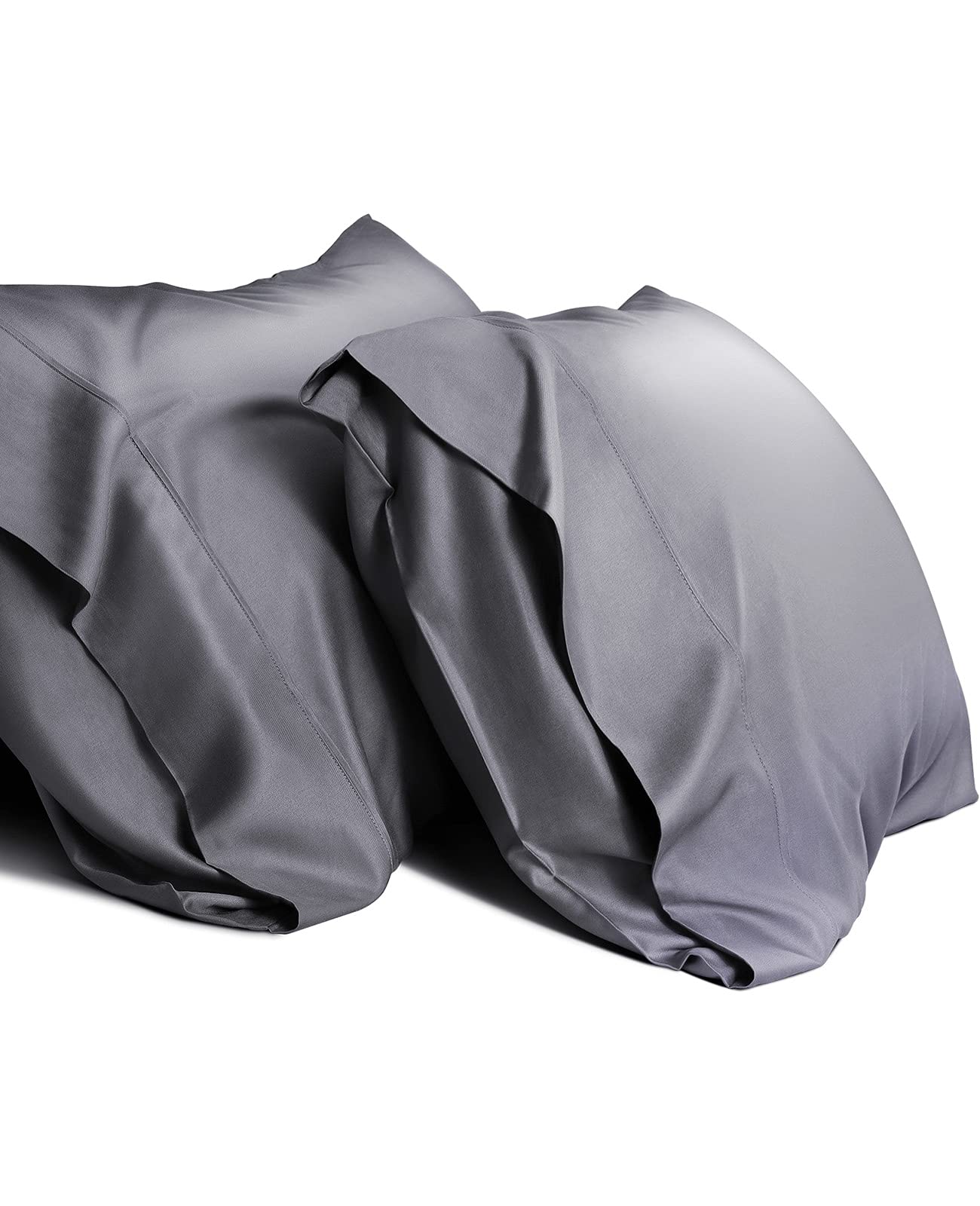 ONENESS HOME Cooling Bamboo Pillowcases Set of 2 - Breathable Ultra Soft Silky Moisture-Wicking Pillow Covers (20x26 inches, Dark Grey) for Hot Sleepers & Night Sweat Relief - Perfect for Summer & All-Season Comfort