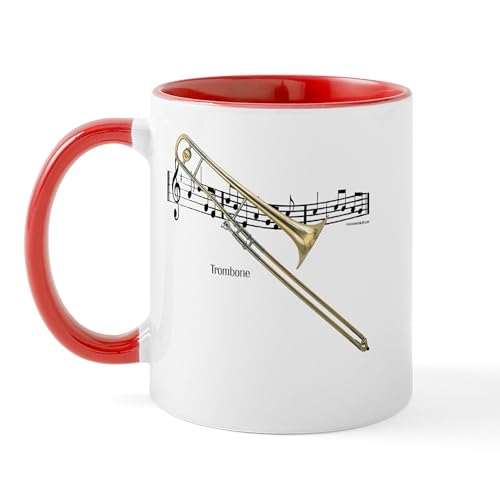 White/Red Inside - Trombone Music Mug