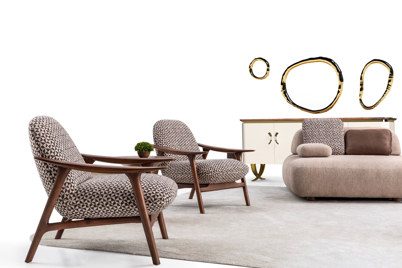 Osso Seating Group - Modern Outdoor Patio Furniture Set for Garden, Poolside & Backyard - Durable Wicker Sofa with Cushions - Perfect for Relaxing & Entertaining
