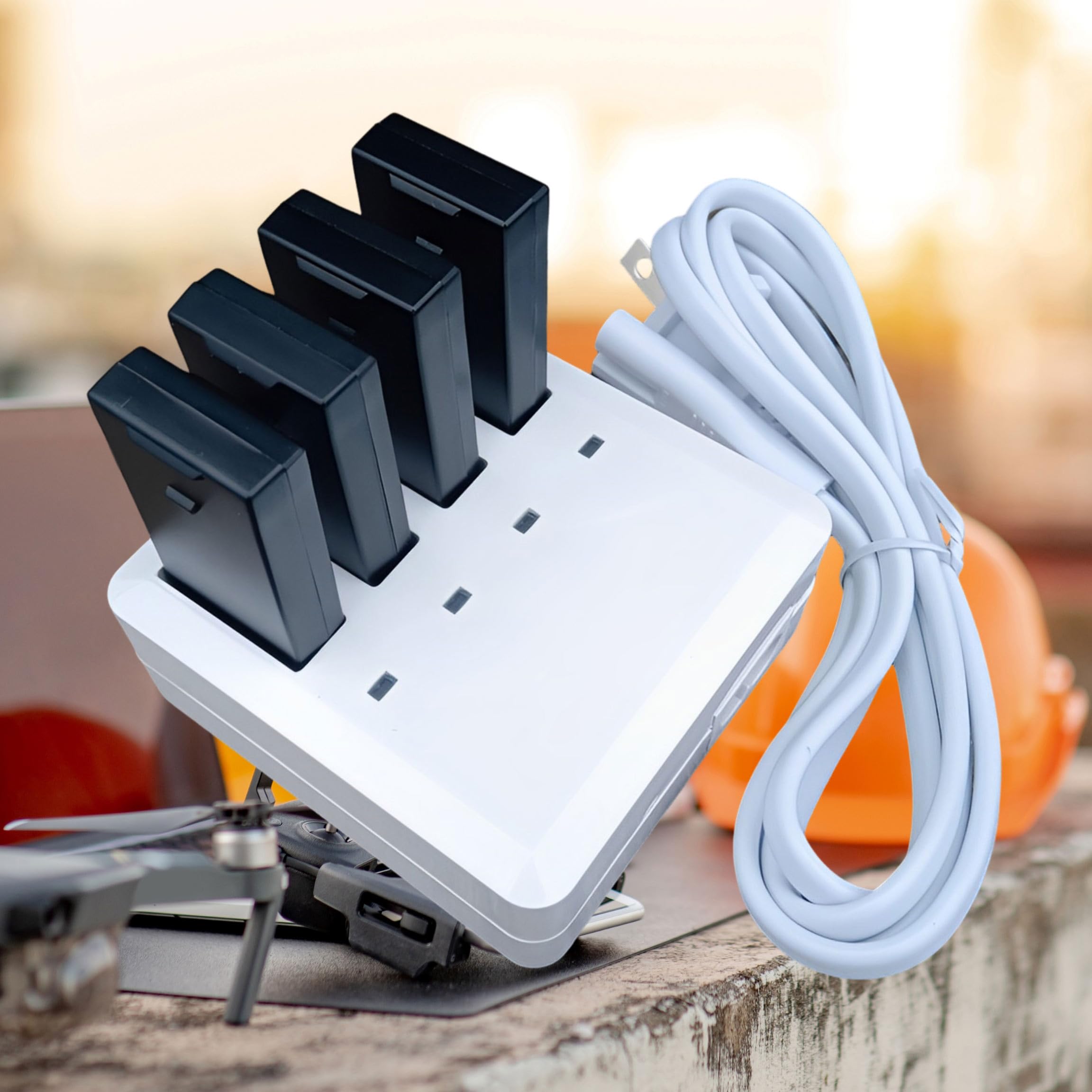 DJI Tello & Tello Edu Replacement Battery & Fast Charger Set - 4 x 1100mAh High-Capacity Batteries with AC Power Quick Charger - Perfect for Extended Flight Time, Drone Training & STEM Education Activities