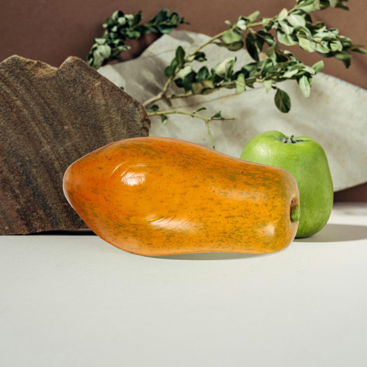 PRETYZOOM Artificial Papaya Fruit - Realistic Fake Pawpaw Model for Home Decor, Party Arrangements & Photography Props | PU Material Durable Simulation Fruit for Kitchen, Dining Table Centerpiece & Wedding Decorations