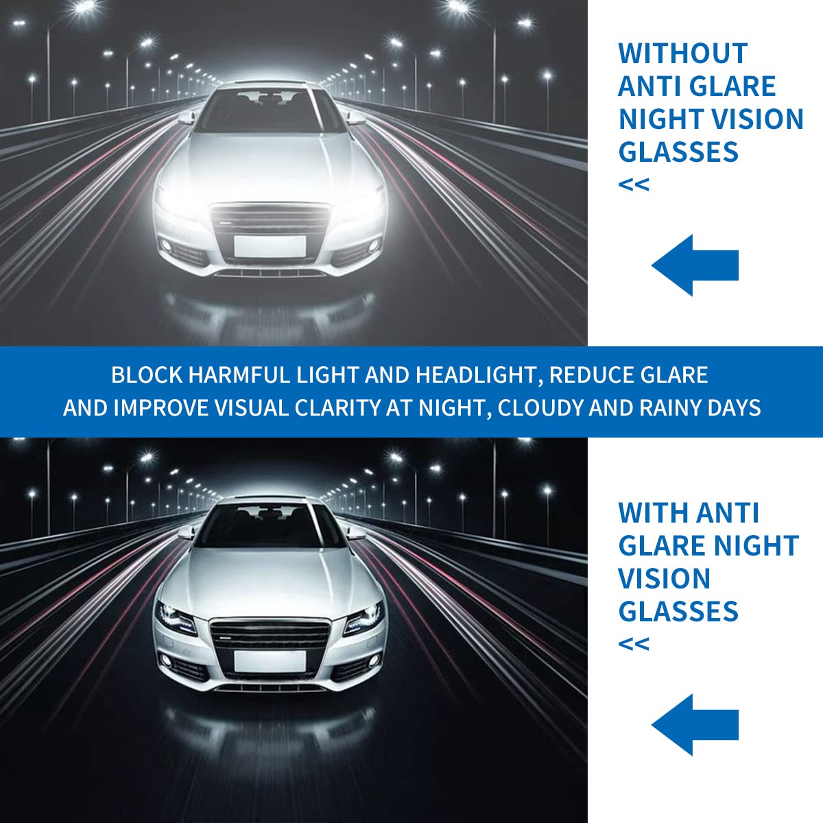 Anti-Glare Polarized HD Night Vision Driving Glasses - Reduce Eye Strain & Improve Visibility for Safe Night Driving | Perfect for Commuting, Road Trips & Low-Light Conditions