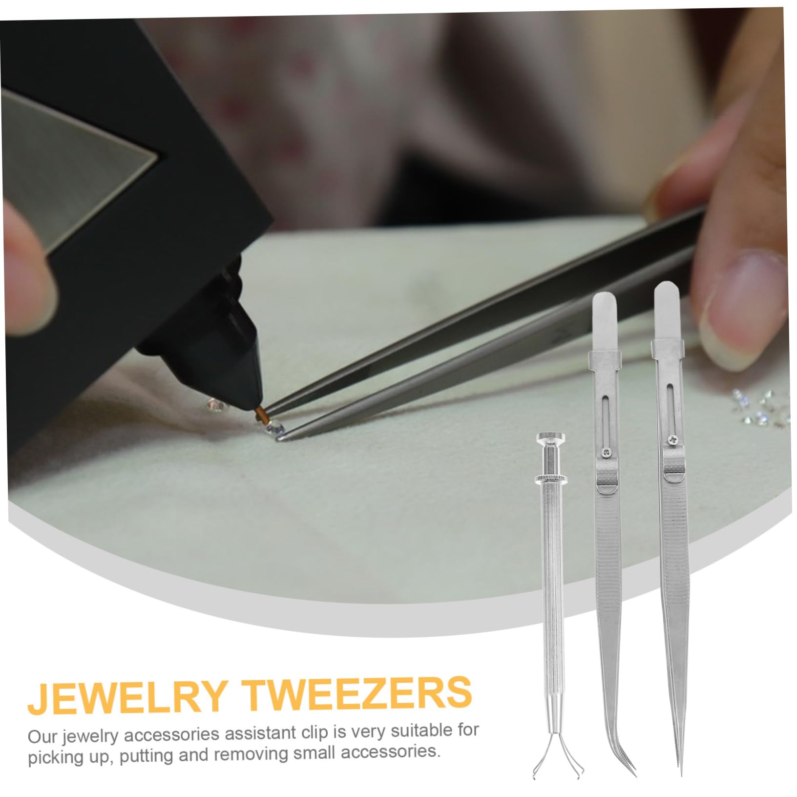 Premium Stainless Steel Jewelry & Lash Tweezers Set - Professional Eyelash Extension Applicator, Watch Band & Spring Removal Tools for Women (Silver) | Perfect for Salon, Home & DIY Beauty Care