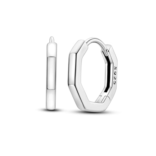 Silver Octagon Earrings