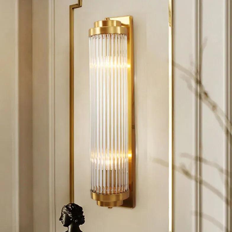 Modern Fluted Glass Wall Light for Bedroom - Elegant Sconce Lighting for Home Decor, Living Room, Hallway & Nursery