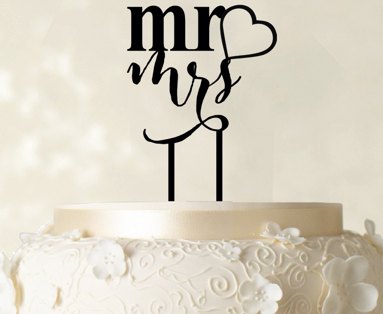 Personalized Mr and Mrs Wedding Cake Topper - Custom Orange Cake Decoration (4
