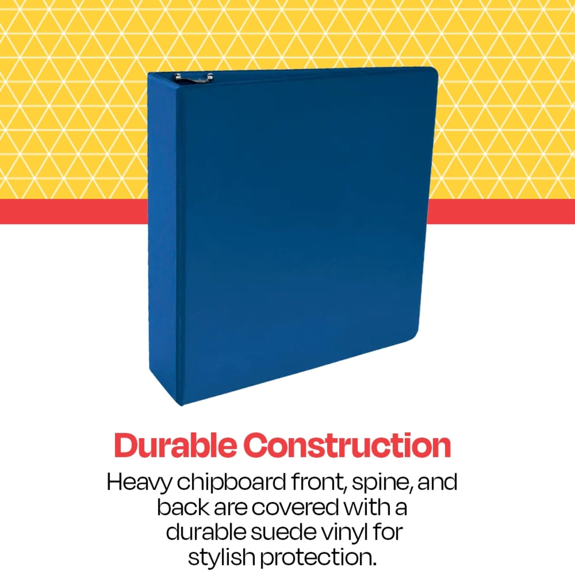 Premium 3-Inch Blue Polypropylene D-Ring Binder for School, Office & Home Organization - Heavy Duty, Durable & Secure Document Storage