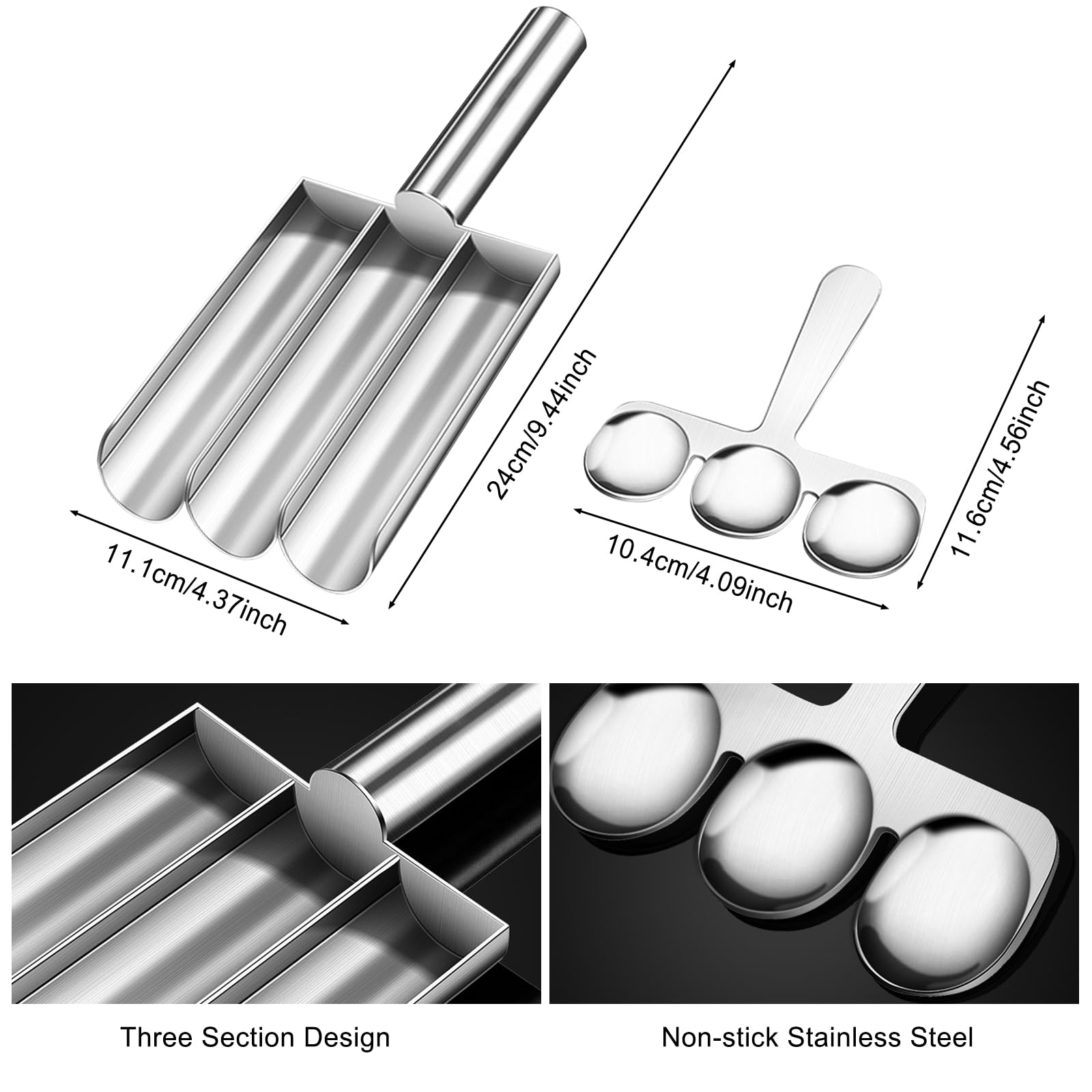 Premium Stainless Steel Meatball Maker - 3 Tube Meatball Mold for Quick & Easy Homemade Meatballs, Cookies, and Sorbet | Perfect for Home Cooking, Meal Prep, and Party Snacks