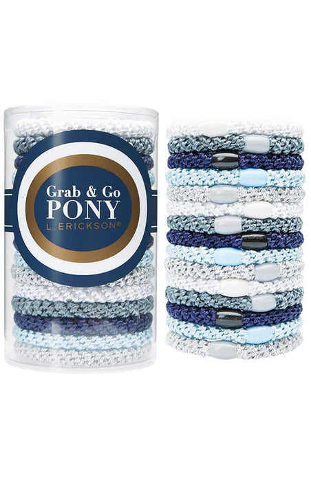 Grab & Go Ponytail Holders - Hair Ties for Women & Girls - Perfect for Workouts, Yoga, Running & Everyday Use - Atlantic