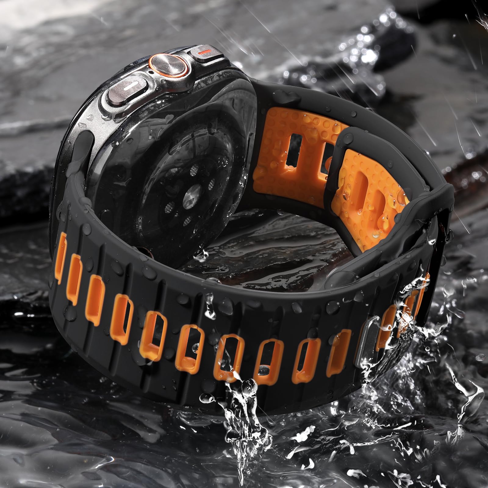 Odbeai Soft Silicone Sport Band for Samsung Galaxy Watch Ultra 47mm - Breathable Waterproof Replacement Strap for Men - Perfect for Running, Swimming & Everyday Wear