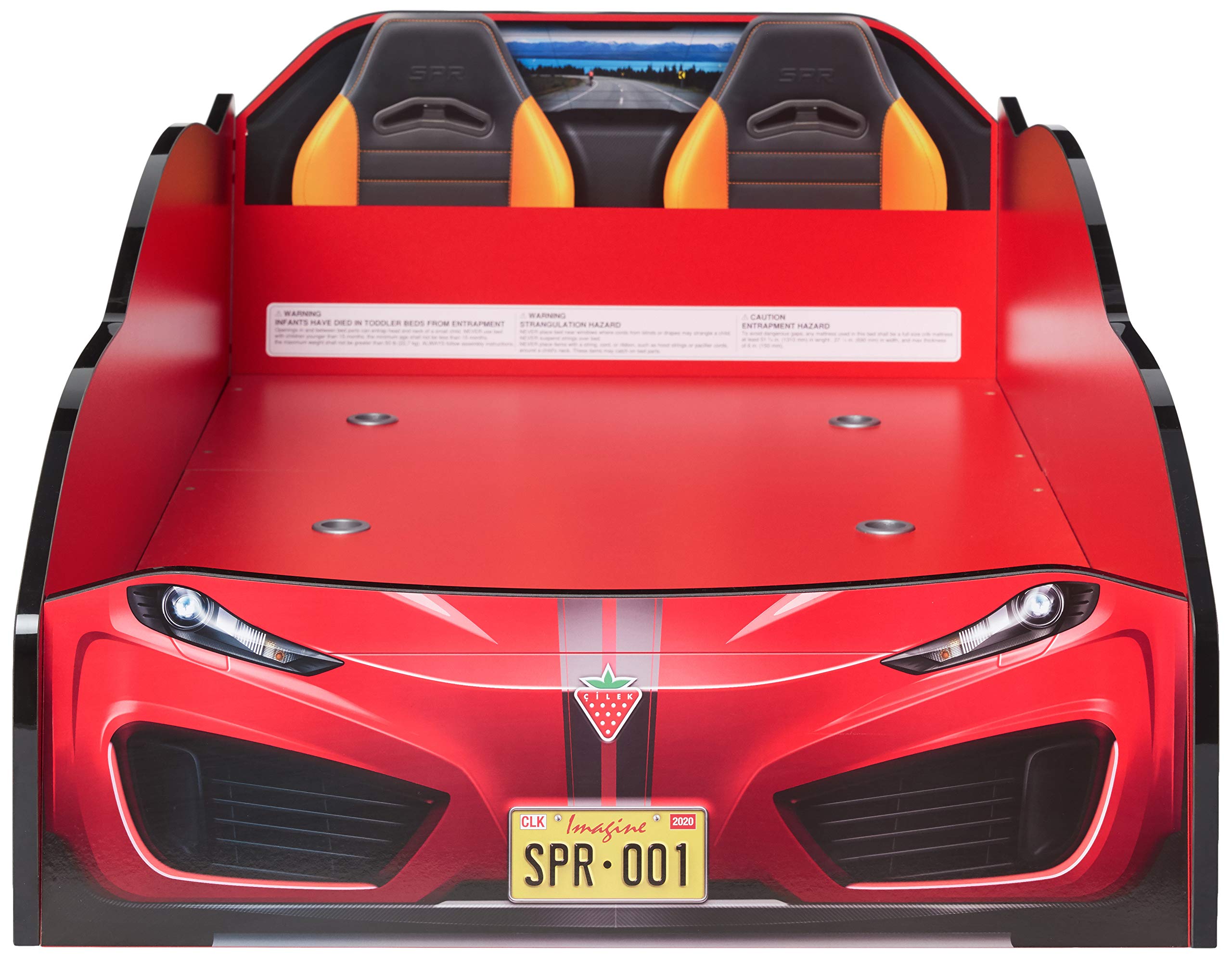 Spyder Race Car Toddler Bed Frame - Red Sports Car Design Kids Bed for Boys & Girls | Perfect for Themed Bedrooms & Playrooms
