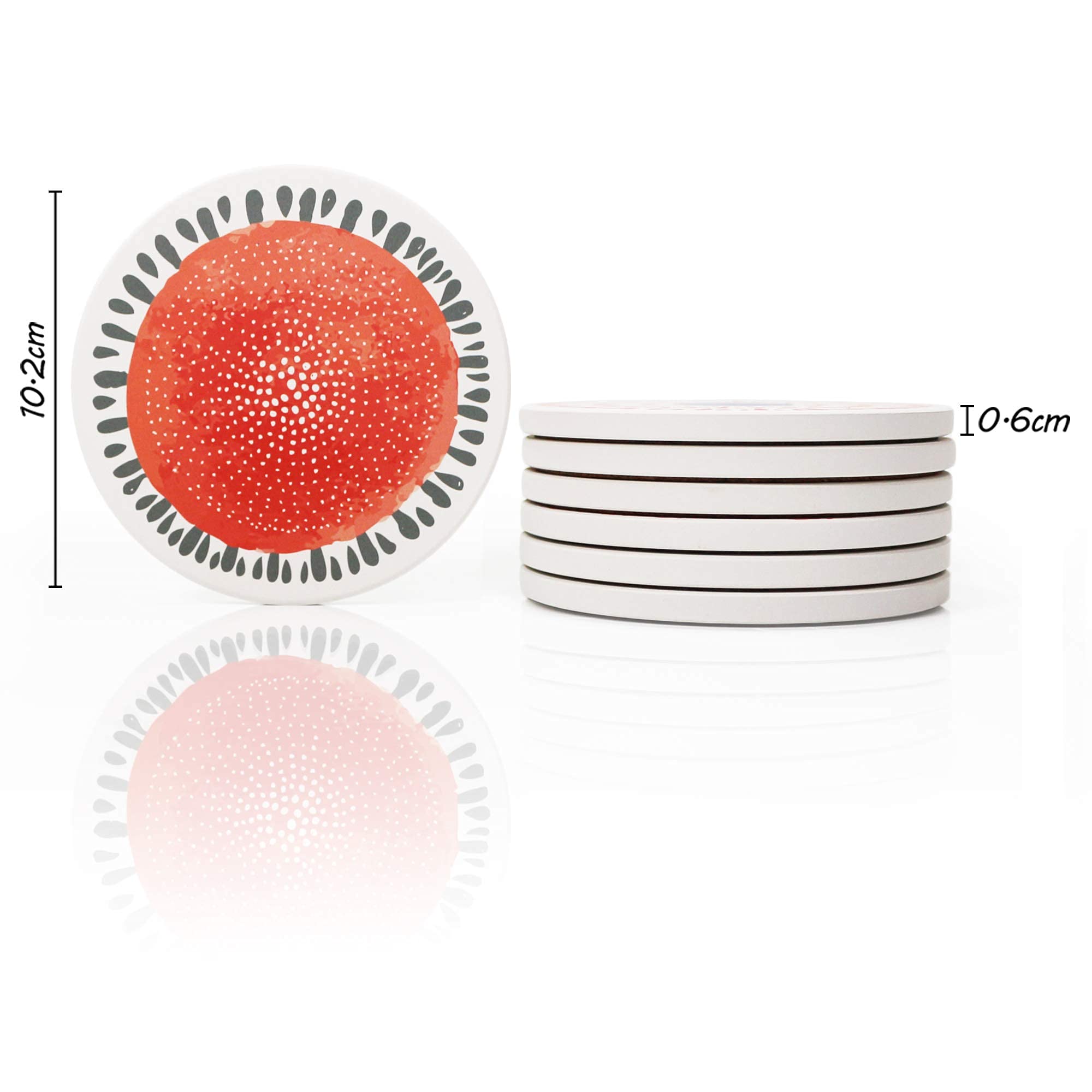 2 Pack of 6 Premium Absorbent Cup Coasters - Non-Slip Drink Pads for Coffee, Tea & Beverages - Perfect for Dining Table, Office Desk & Home Decor