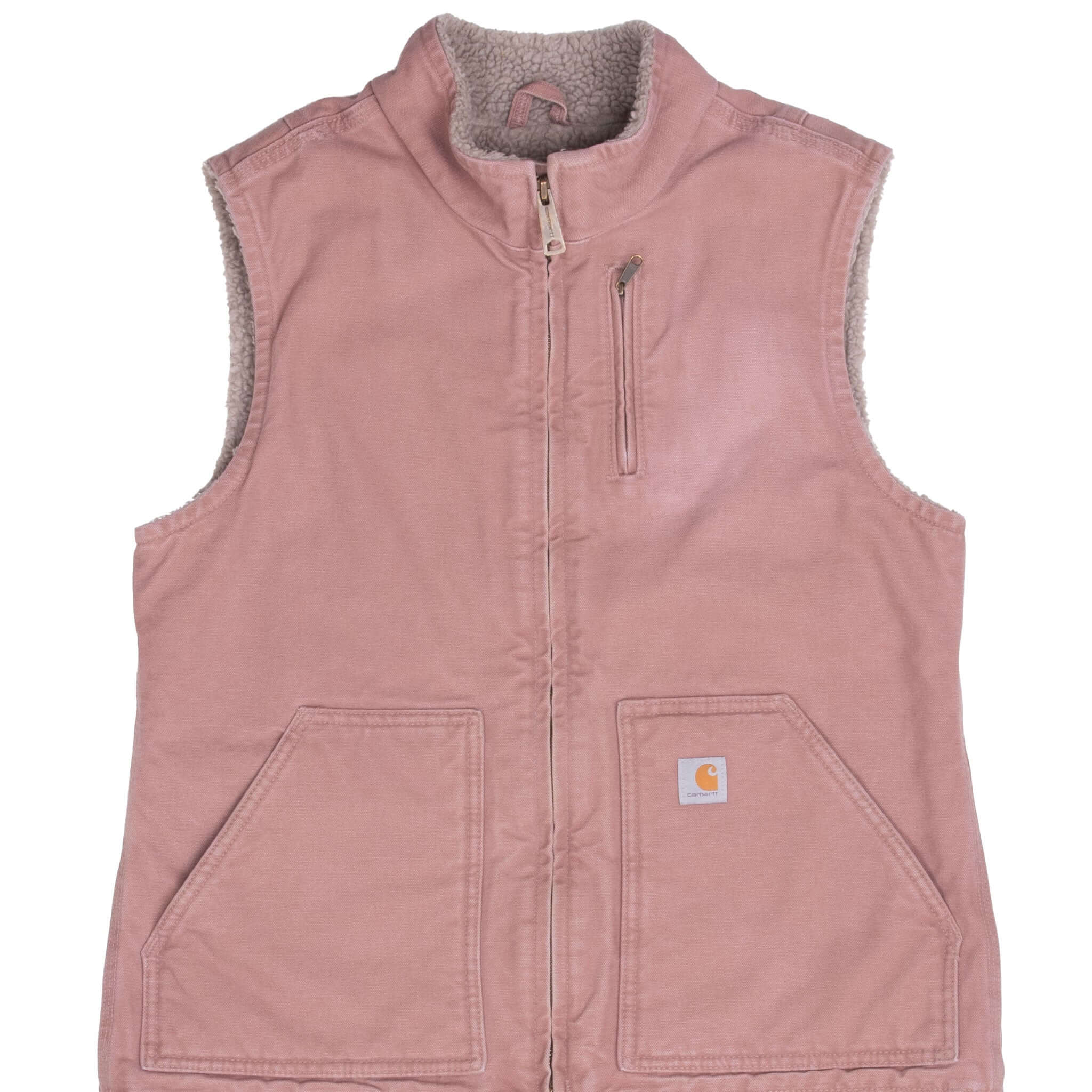 Vintage Carhartt Sherpa Lined Pink Women's Vest Jacket WV001667 - Medium Size | Warm Winter Layering for Outdoor Work & Casual Fashion