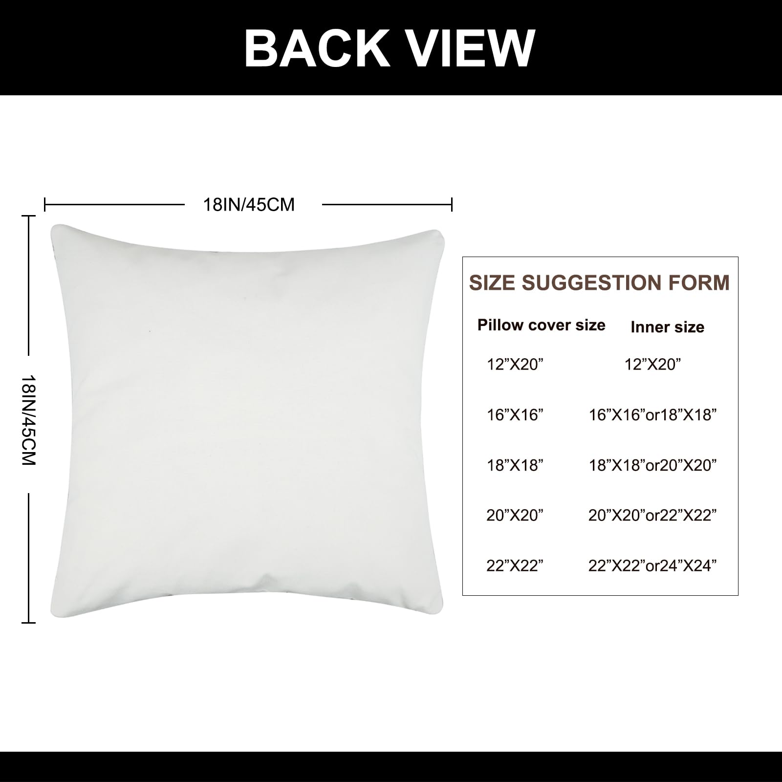 20x20 Inch Farmhouse Decorative Pillow Covers Set of 2 - Black Stripe Leather Accent Pillowcases for Couch, Sofa & Living Room Decor - Perfect for Farmhouse, Modern & Rustic Home Styling