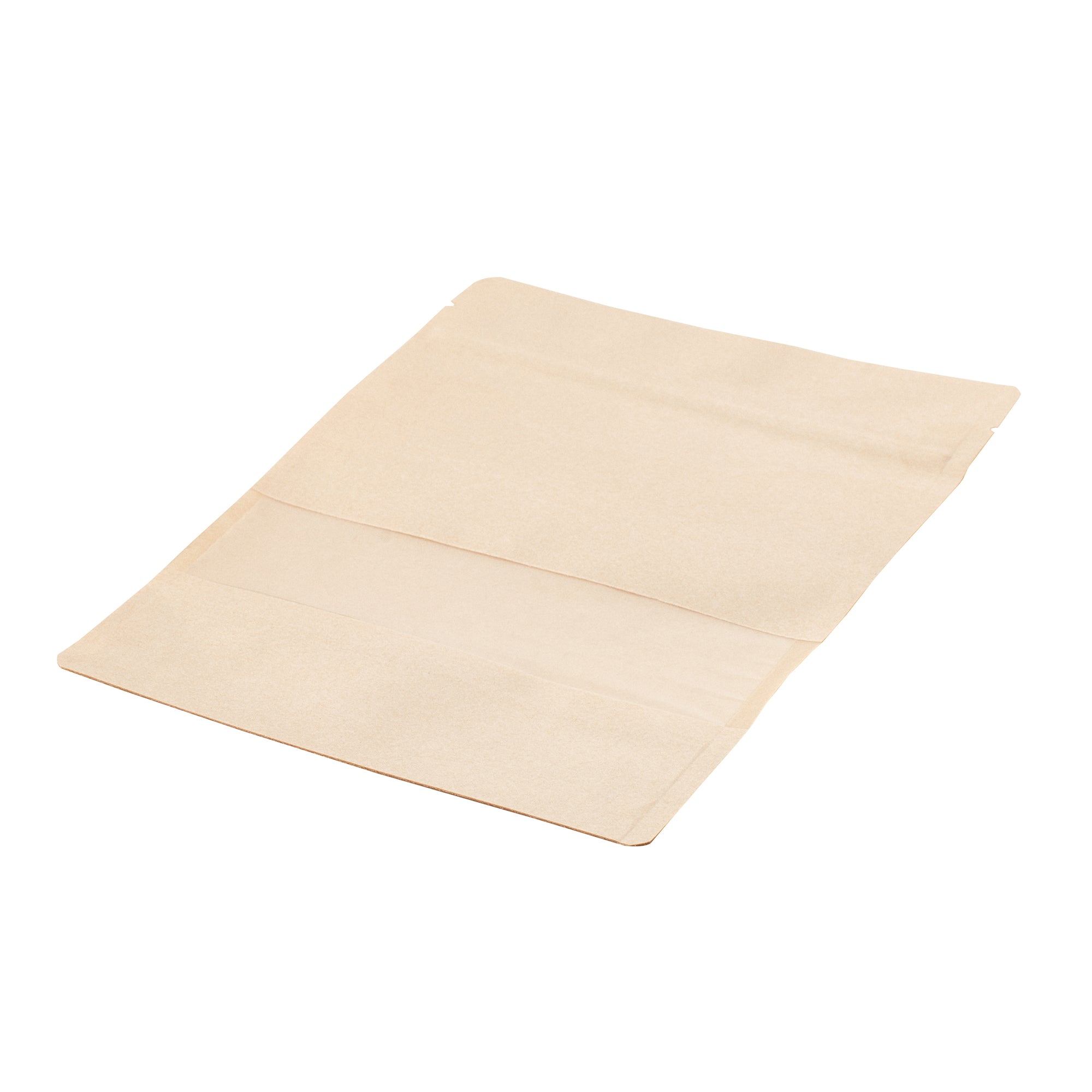 Kraft Plastic Large Window Bags with Heat Sealable Feature - 9 x 6 x 1.5 Inches - Pack of 100 - Perfect for Bakery, Coffee Beans & Retail Packaging