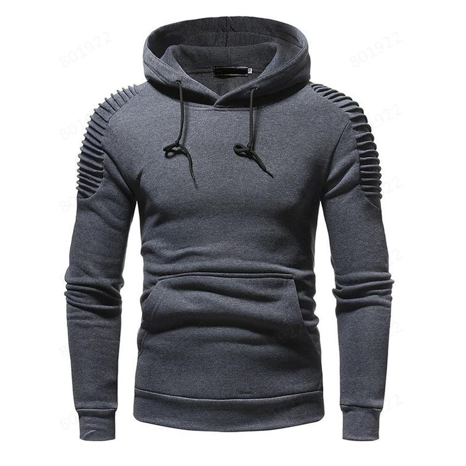 Nihewoo Striped Pleated Oversized Hoodies for Women & Men - Raglan Sleeve Solid Color Hooded Sweatshirt | Casual Wear, Street Fashion, Loungewear