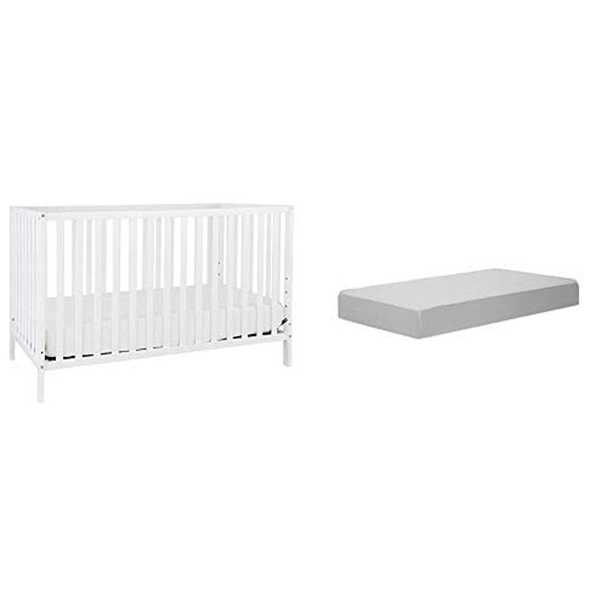 DaVinci Union Convertible Crib in White - 4-in-1 Adjustable Baby Crib with Slumber System & Toddler Mattress - Perfect for Nursery, Bedroom, and Daycare Use