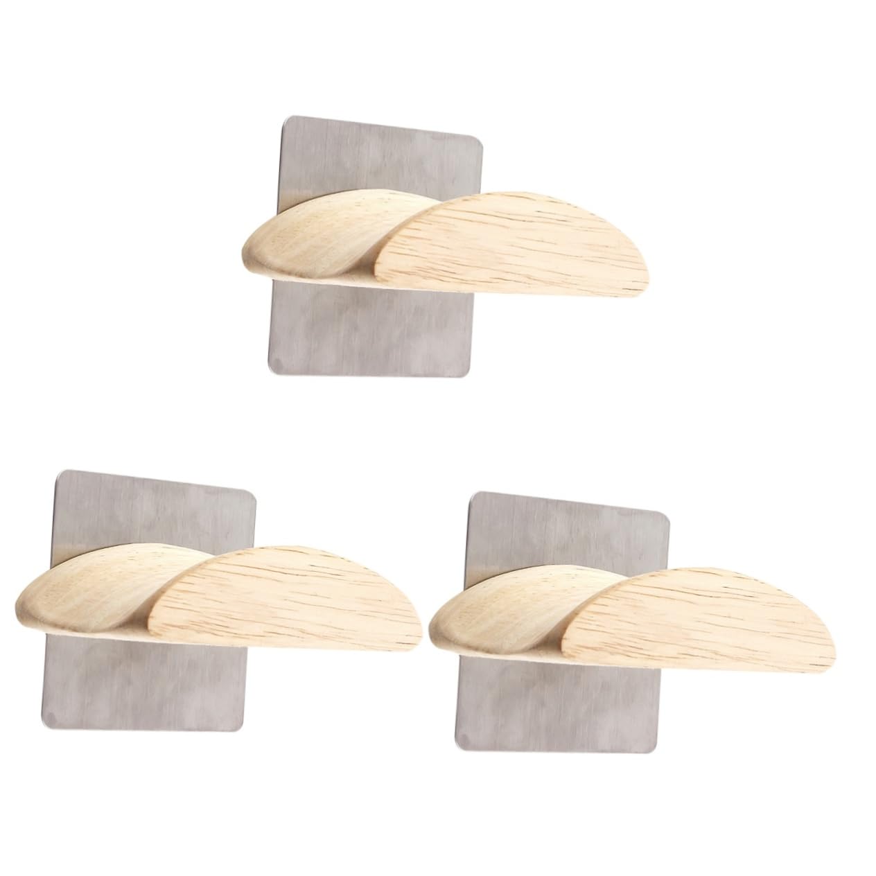 STOBAZA 3-Pack Wooden Headphone Hanger Hook - Ergonomic Headset Stand for Desk, Sturdy Wall Mount Headphone Holder - Easy Installation for Home, Office, Gaming Setup & Studio Organization
