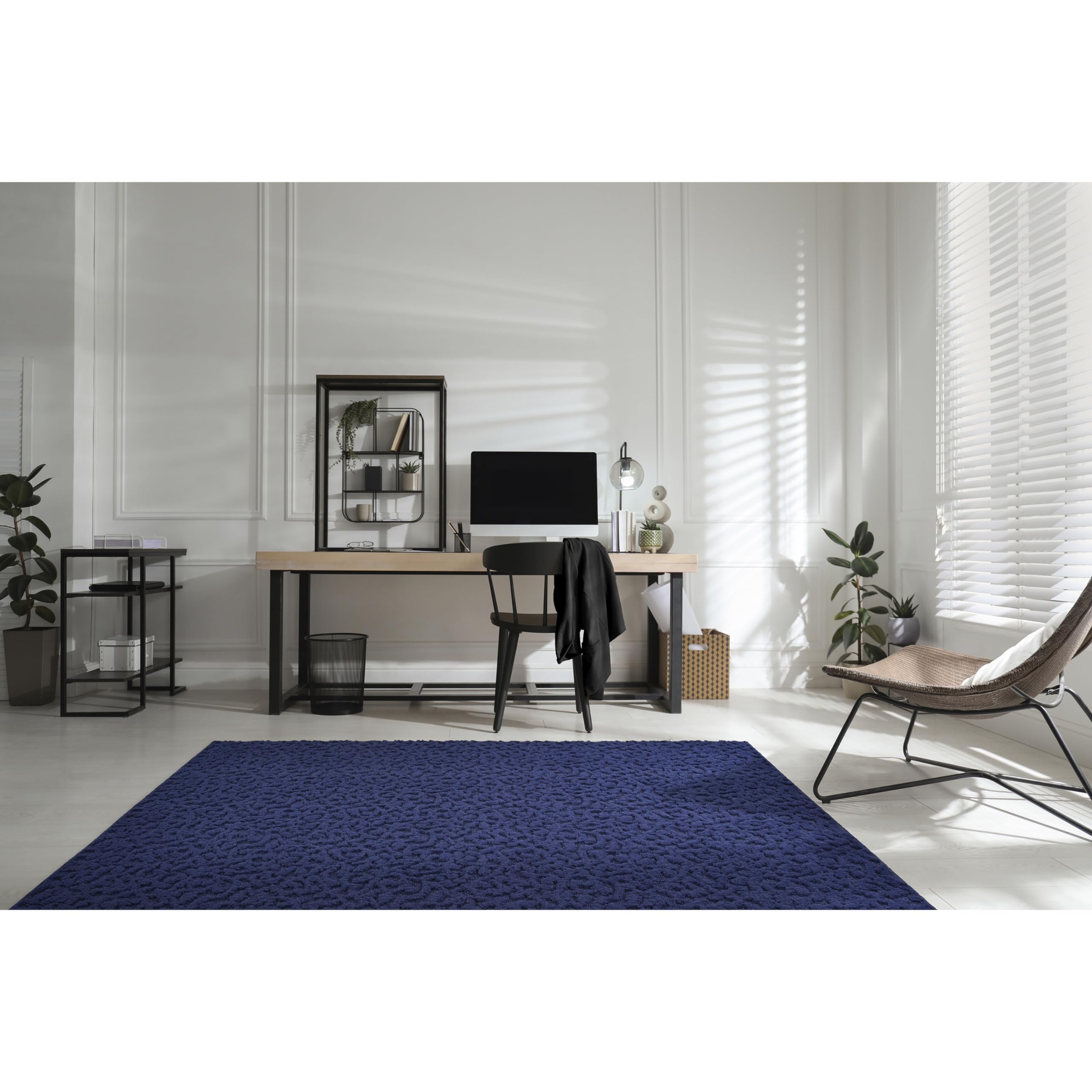 Garland Rug Ivy Area Rug 9x12 Feet Navy Blue - Soft Non-Slip Living Room Rug for Bedroom, Dining Room & Home Decor