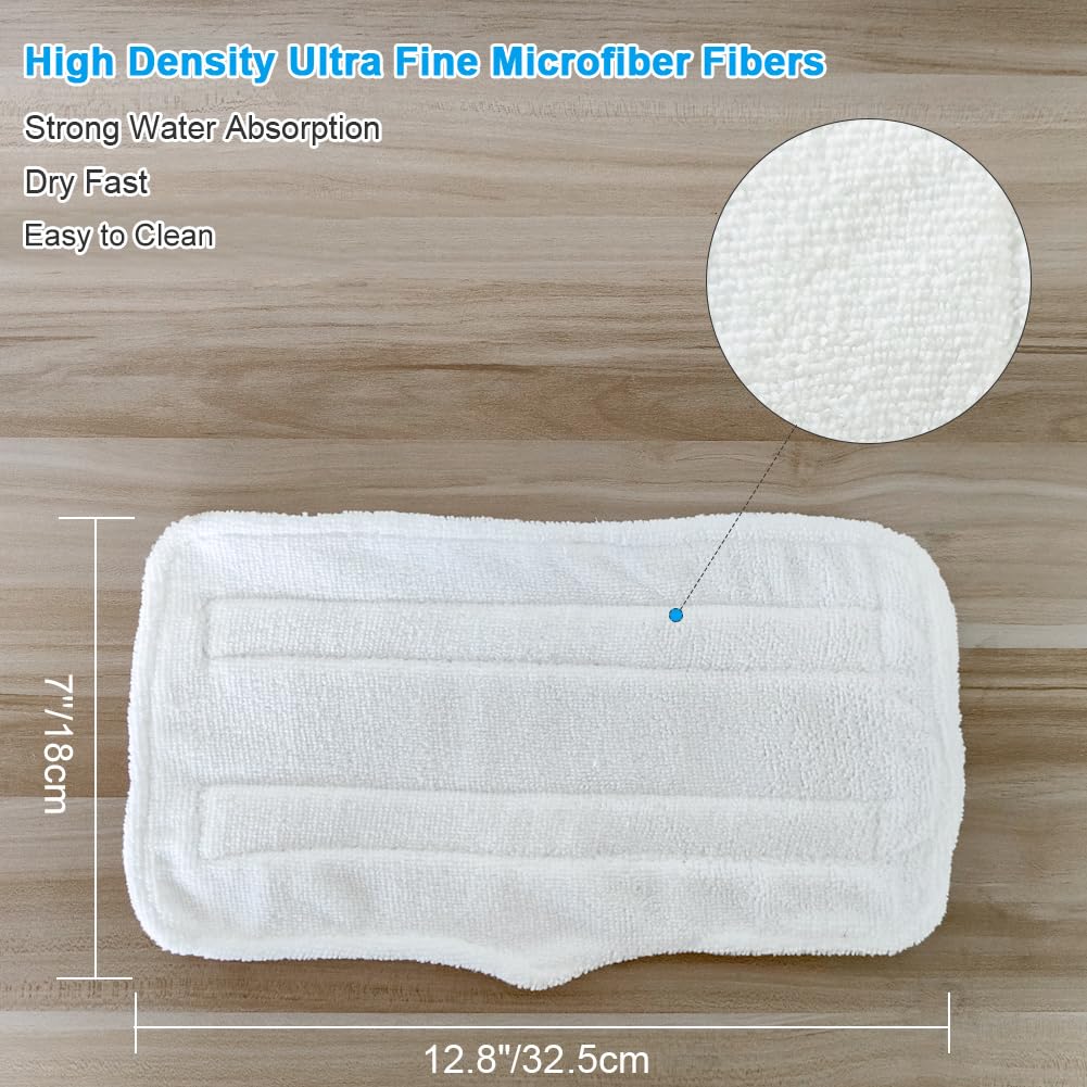 7Pcs Washable Microfiber Steam Mop Pads Replacement for Shark S3101 S3251 SK460 - Super Absorbent Cleaning Pads for Steam & Spray Mops - Perfect for Hardwood Floors, Tile & Laminate Cleaning
