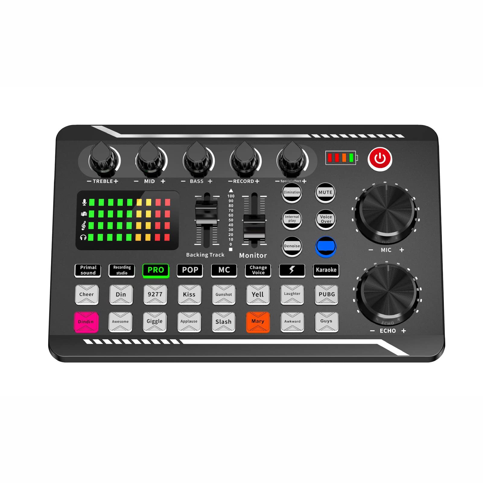 OCUhome F998 Digital Audio Interface & Sound Card Kit for Podcasting, Live Streaming, Gaming, Recording, and Singing – Professional USB Mixer with Voice Changer for PC & Computer (Black) – Perfect for Home Studios, Twitch Streams, and Music Production