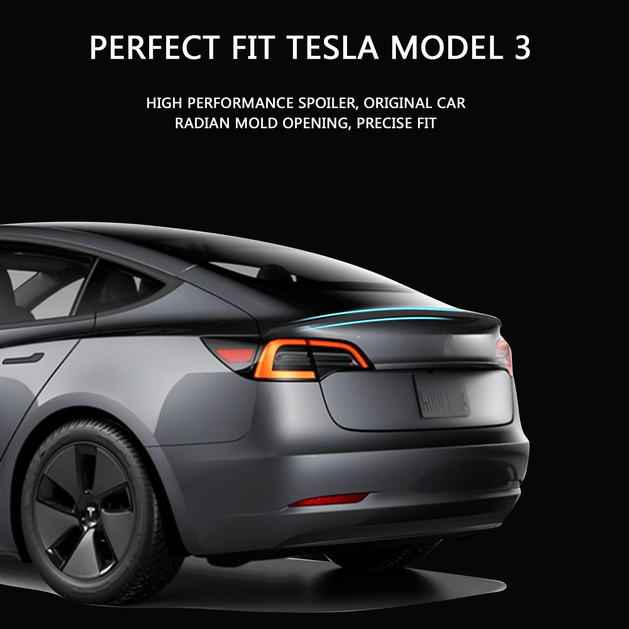 Original Tesla Model 3 Rear Spoiler Wing (2016-2023) - Glossy Black Performance Lip Accessories | Enhance Style & Aerodynamics for Your Electric Vehicle