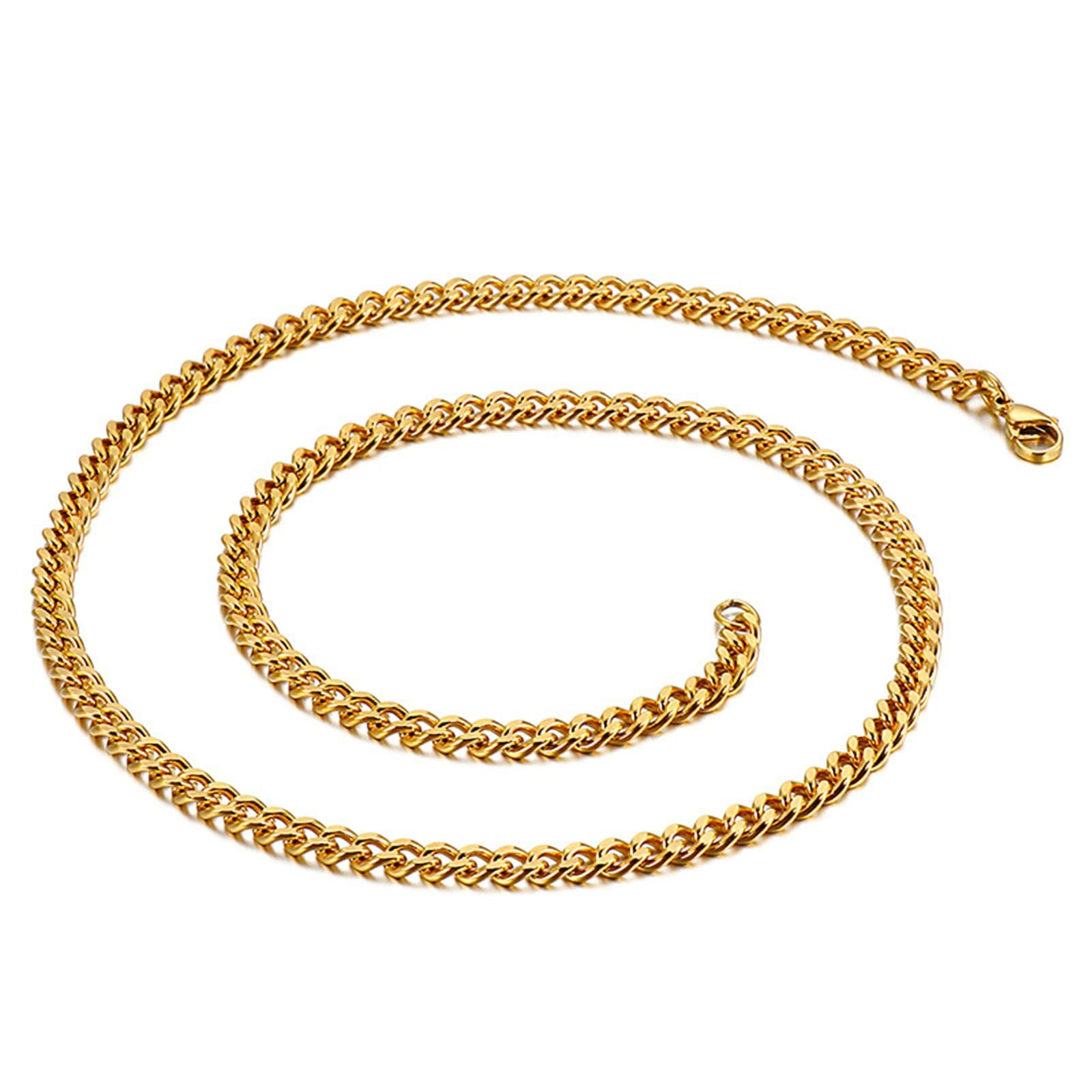 2MM Cuban Link Chain Necklace for Men & Women - Stainless Steel & Gold Titanium - 60CM (24 Inch) - Perfect for Everyday Wear, Gifts & Fashion Accessories