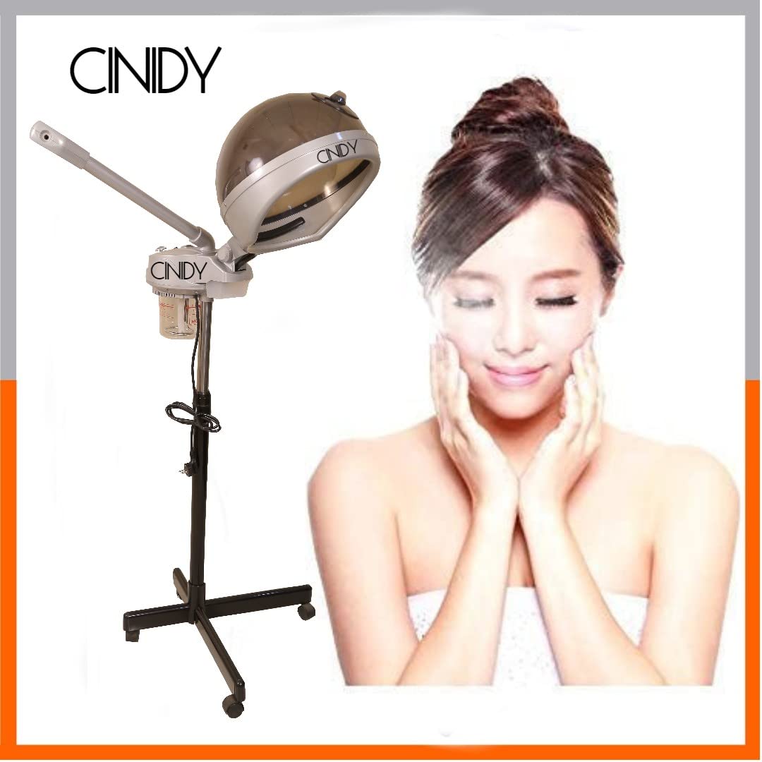 CINIDY 2-in-1 Facial Steamer & Hair Steamer with Hot Mist - Professional Skin Care & Moisturizing Device for SPA, Salon & Home Use | Black+ | Perfect for Hydration & Relaxation Therapy