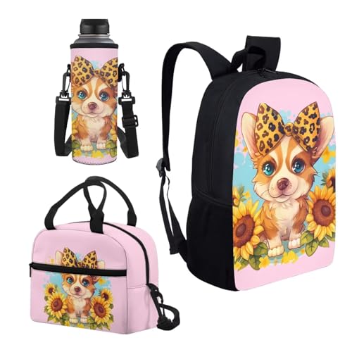 Cute Corgi Sunflowers