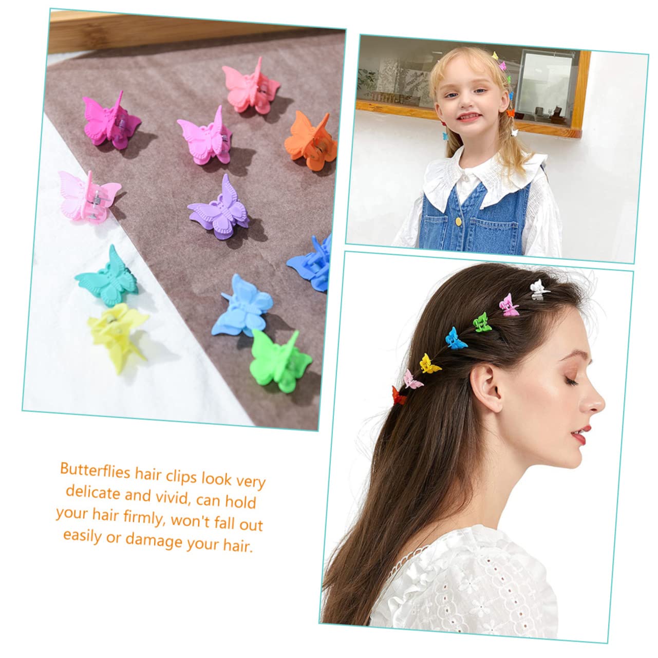 Minkissy 36pcs Small Butterfly Hair Clips - Metal Jaw Clips for Girls, Women & Teens - Perfect for School, Parties, Weddings & Everyday Hairstyles