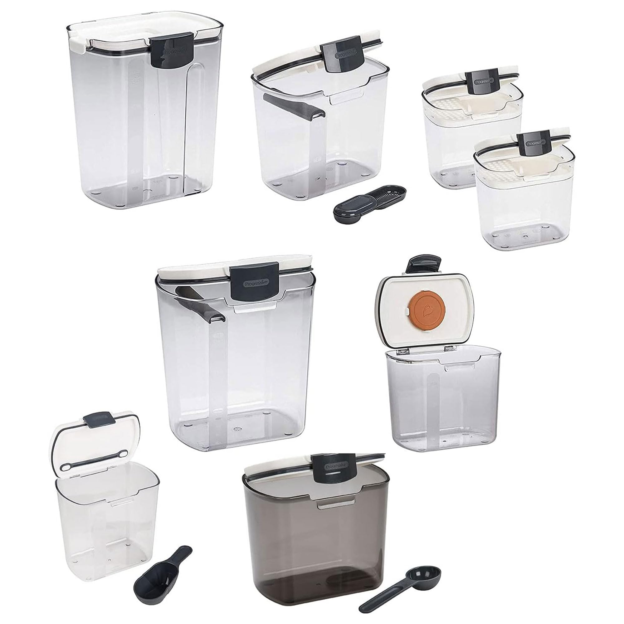 Progressive ProKeeper Airtight Food Storage Containers Set - 8-Piece Multicolor Canisters for Flour, Sugar, Baking Ingredients | BPA-Free Kitchen Organization | Perfect for Pantry, Countertop & Baking Needs
