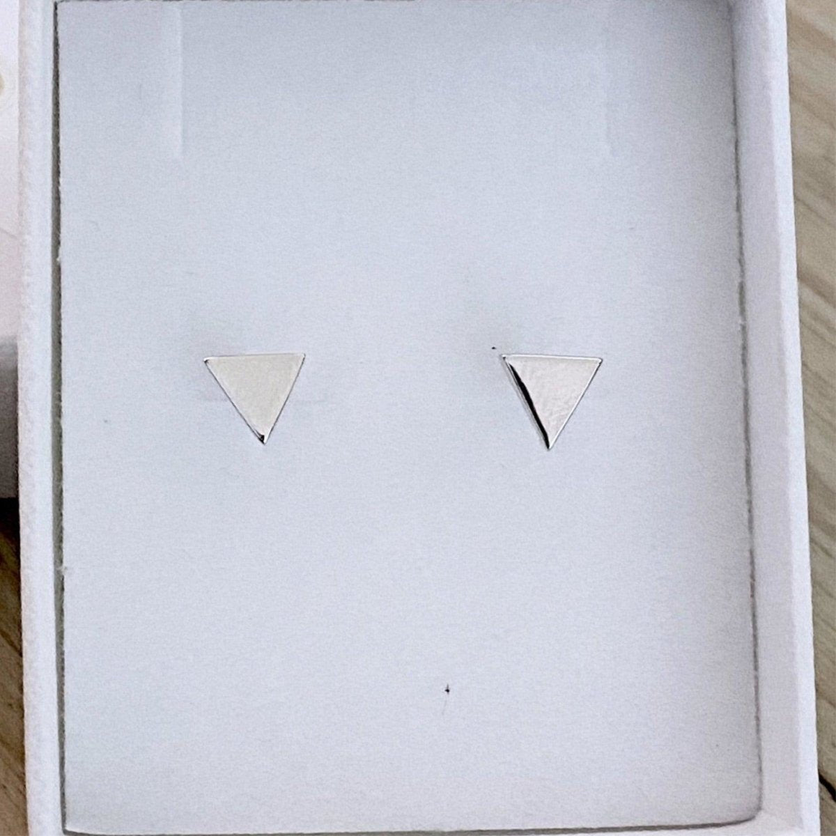 Laihas Simple Studs Silver Triangle Earrings for Women - Minimalist Geometric Jewelry for Everyday Wear & Gifting