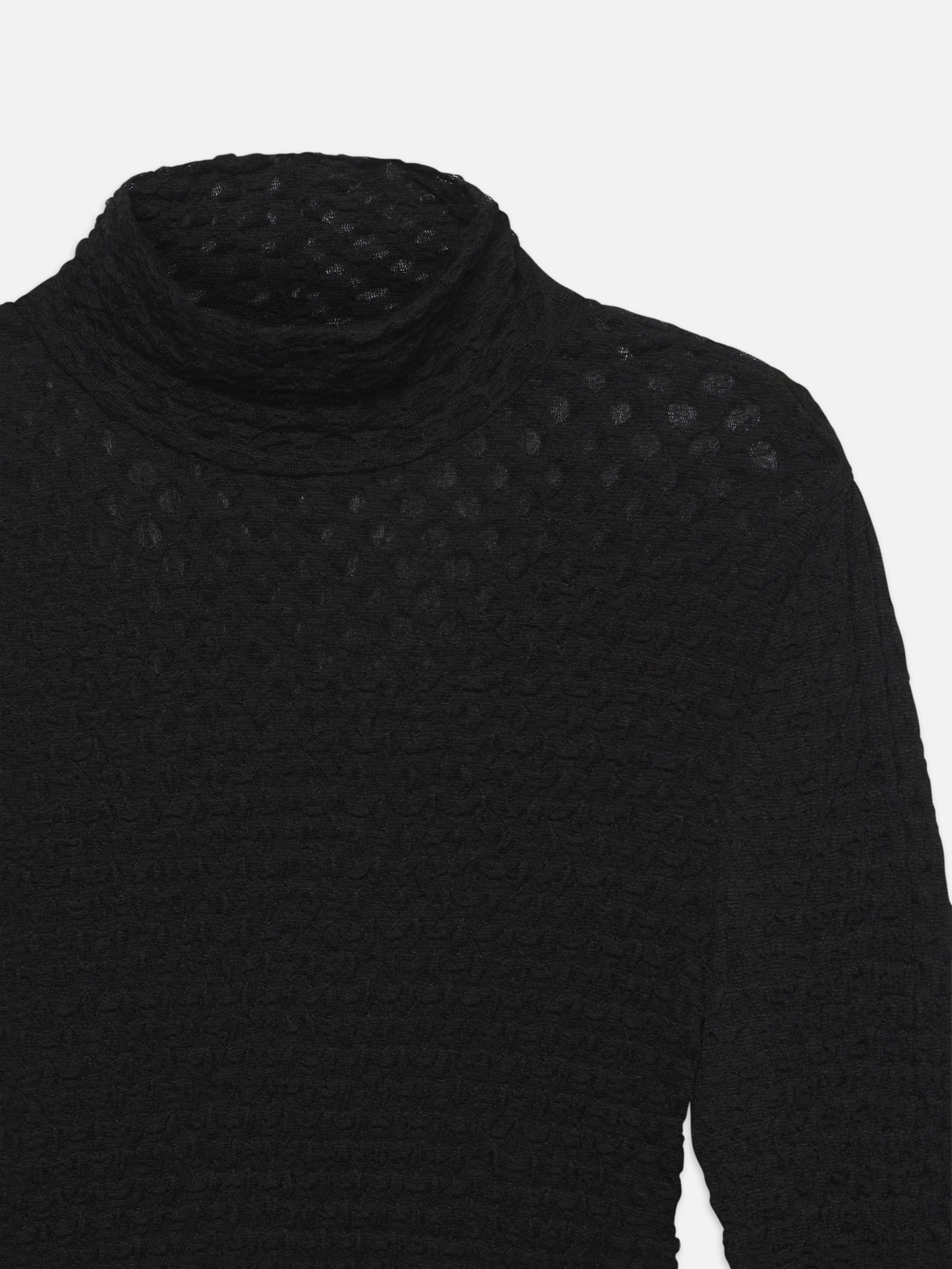 Elegant Black Mesh Lace Turtleneck Top for Women - Perfect for Evening Parties, Date Nights & Formal Occasions