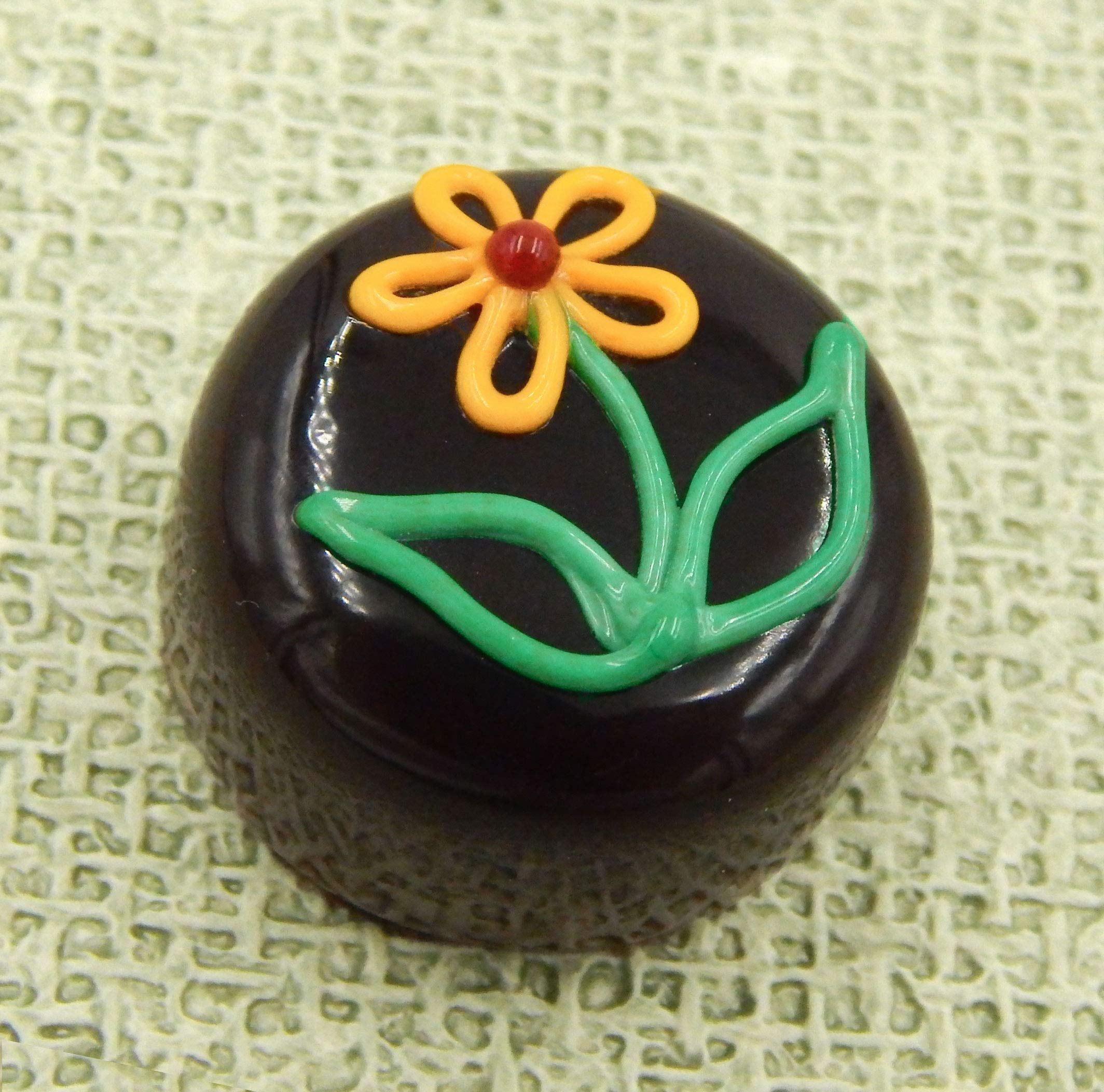 Handmade Glass Wildflower Chocolate Décor for Home & Gifts (Chocolate/Mango)