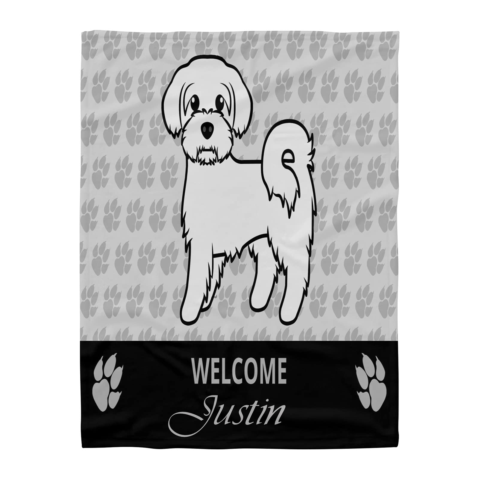 Custom Personalized Dog Paw Blanket with Name - Super Soft Fleece Throw Blanket 60x80 Inches for Couch, Sofa & Bed - Perfect for Pet Lovers, Cozy Home Decor & Gift Giving