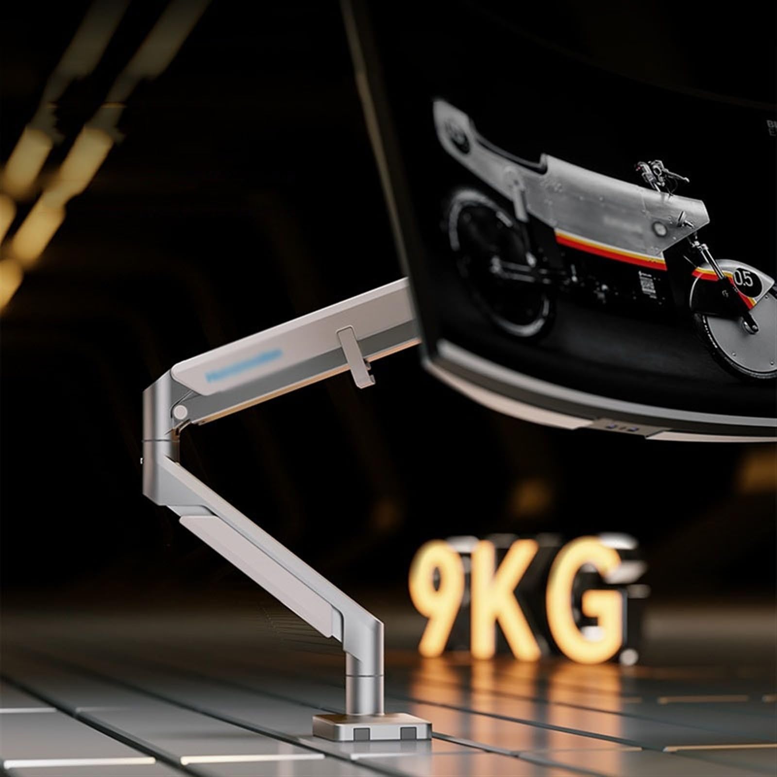 Ergonomic Adjustable Gas Spring Monitor Arm Stand for 17-32 Inch Screens - Single Monitor Desk Mount with USB Ports, C-Clamp & Grommet Base, VESA 75/100mm - Perfect for Home Office, Gaming Setup & Workspace Ergonomics